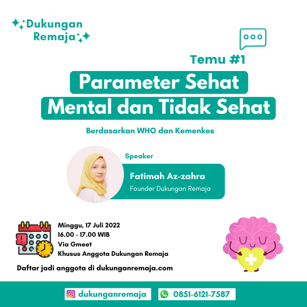 Parameter Sehat Mental dan Tidak Sehat by Dukungan Remaja